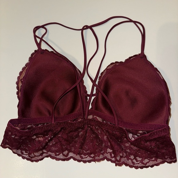 PINK Victoria's Secret Burgundy Red Lace Bralette Medium - Picture 6 of 6